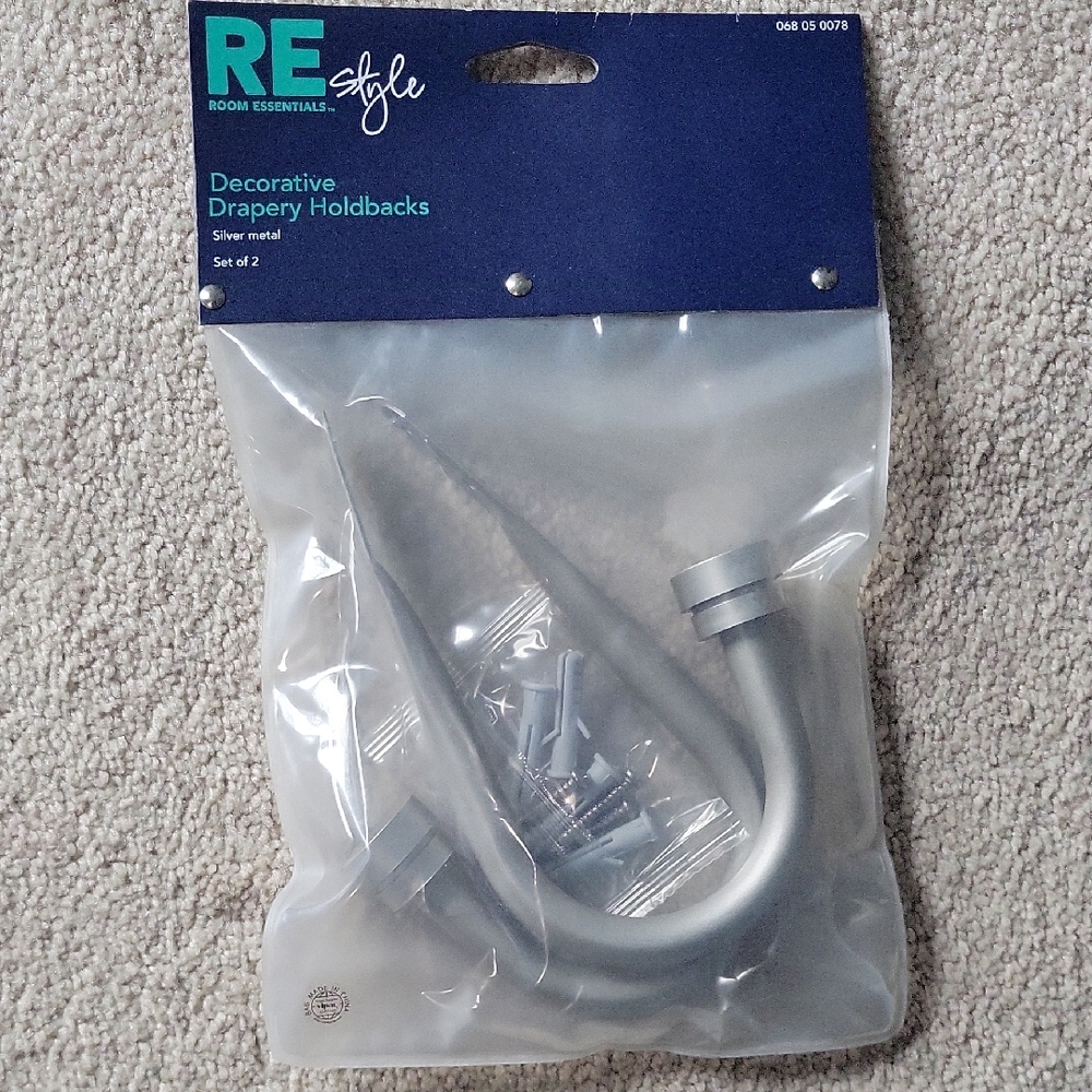 Room Essentials Silver Drapery Holdbacks